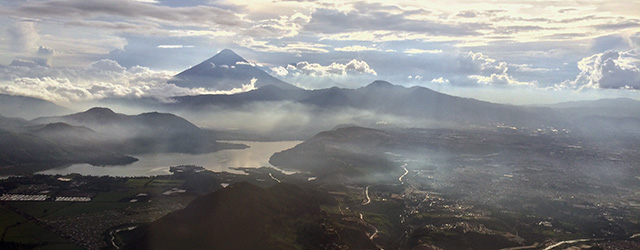 Blick auf die Vulkane Guatemalas